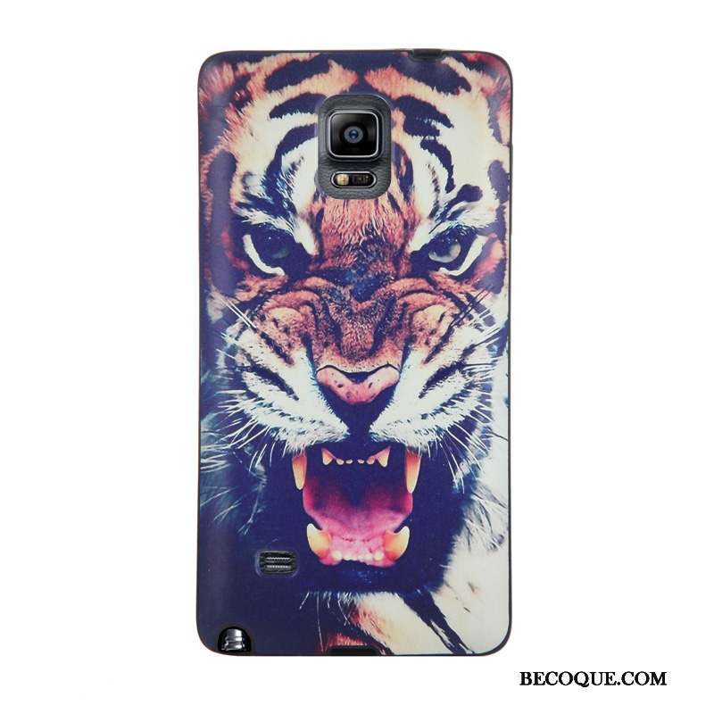 Samsung Galaxy Note 4 Coque Tempérer Membrane Étui Dessin Animé Violet Fluide Doux