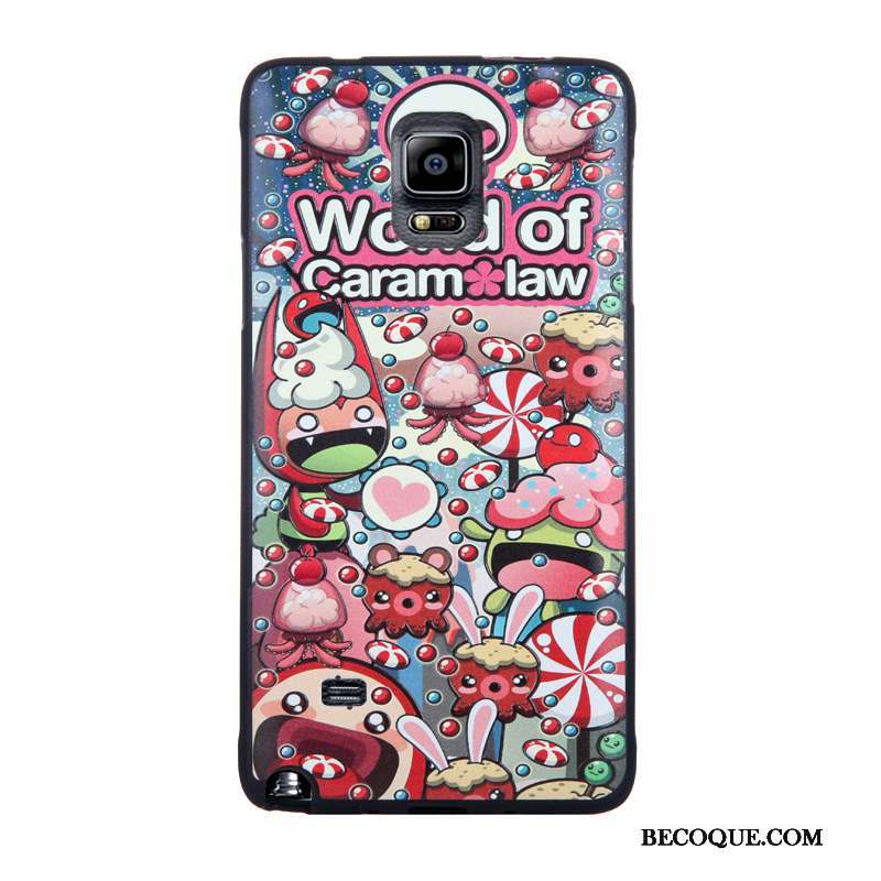 Samsung Galaxy Note 4 Coque Tempérer Membrane Étui Dessin Animé Violet Fluide Doux