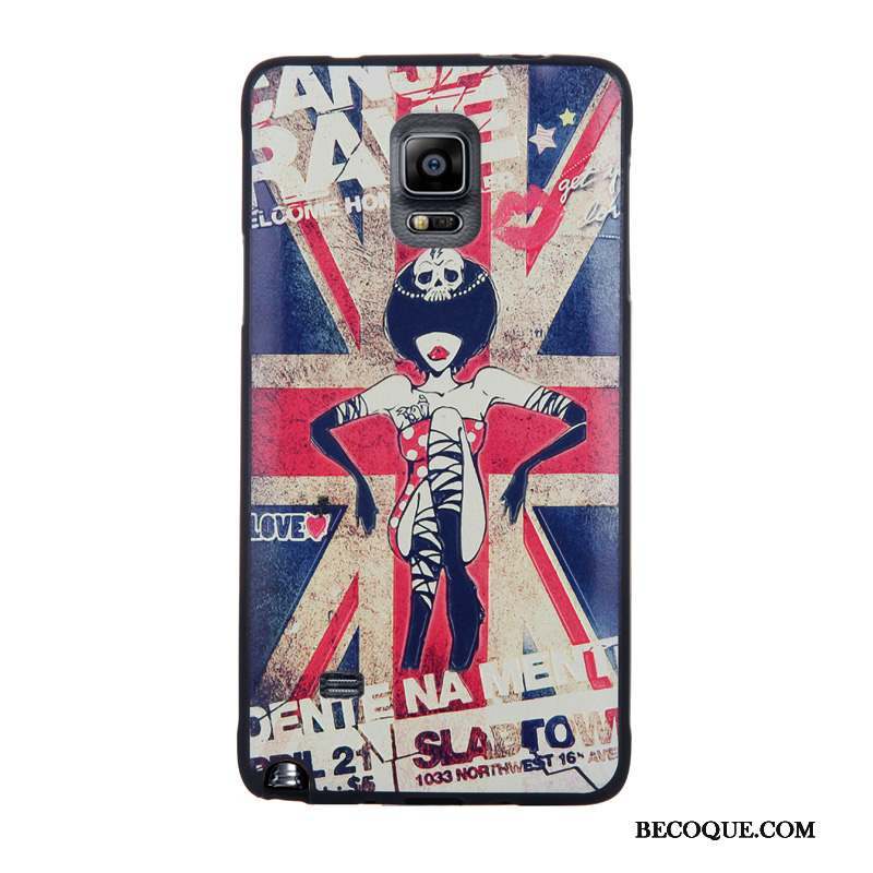 Samsung Galaxy Note 4 Coque Tempérer Membrane Étui Dessin Animé Violet Fluide Doux