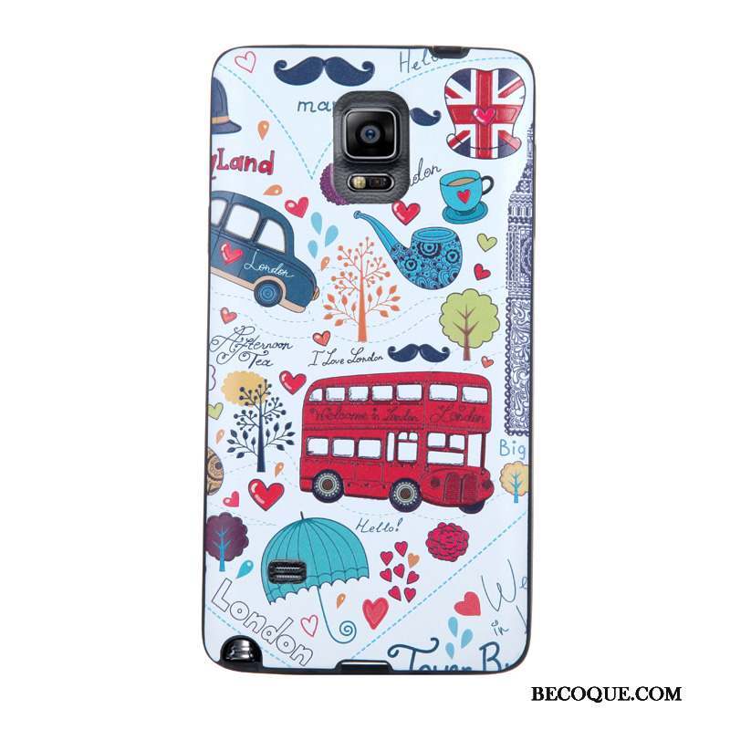 Samsung Galaxy Note 4 Coque Tempérer Membrane Étui Dessin Animé Violet Fluide Doux