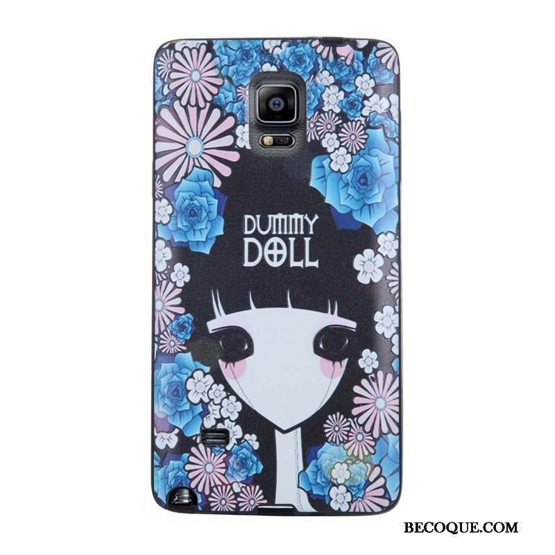 Samsung Galaxy Note 4 Coque Tempérer Membrane Étui Dessin Animé Violet Fluide Doux