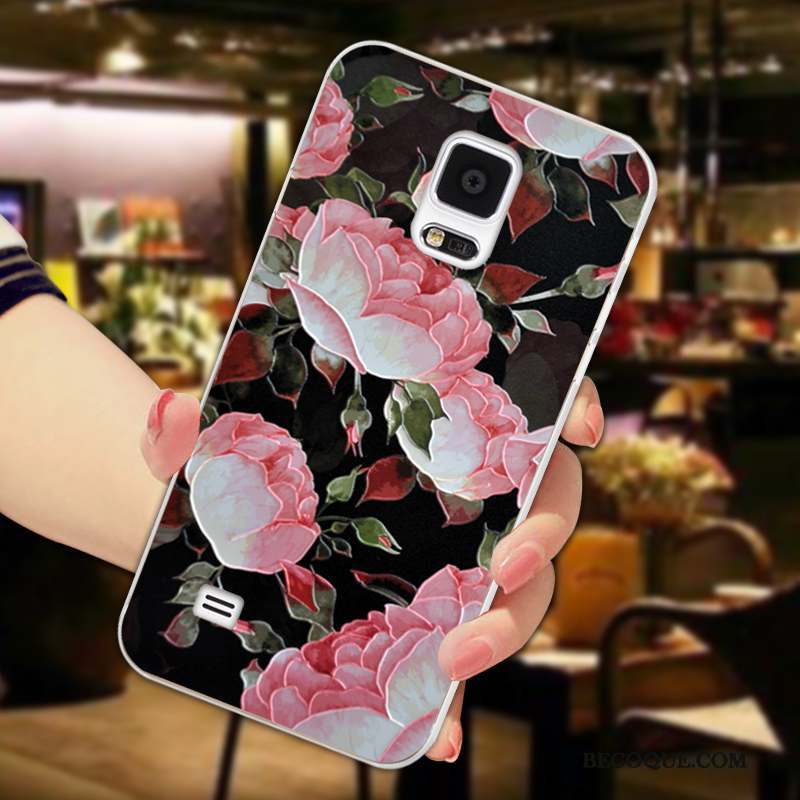 Samsung Galaxy Note 4 Coque Tout Compris Gaufrage Multicolore Pétale Étui Fluide Doux