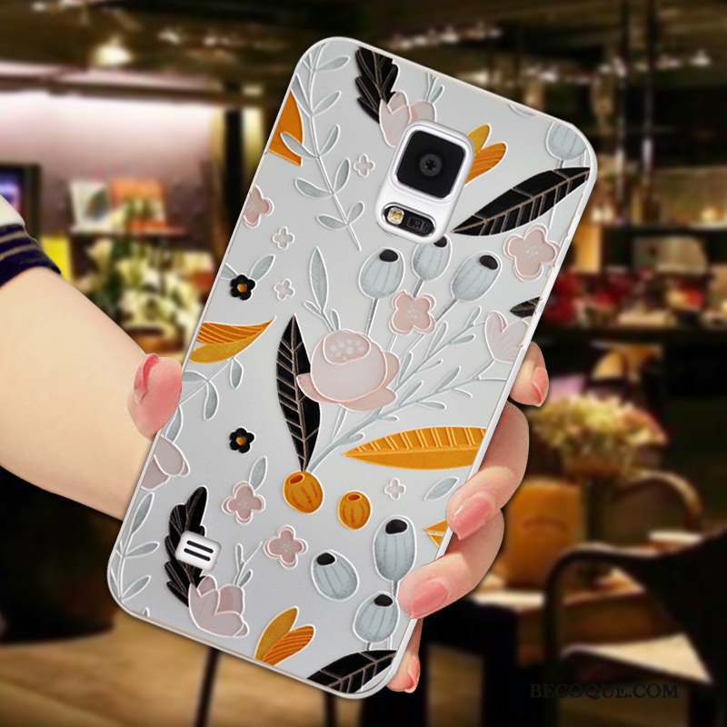 Samsung Galaxy Note 4 Coque Tout Compris Gaufrage Multicolore Pétale Étui Fluide Doux