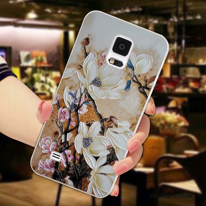 Samsung Galaxy Note 4 Coque Tout Compris Gaufrage Multicolore Pétale Étui Fluide Doux