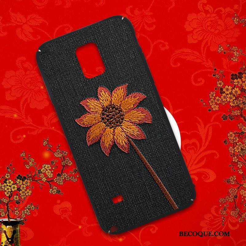 Samsung Galaxy Note 4 Coque Tout Compris Étui Tendance Nouveau Personnalité Noir