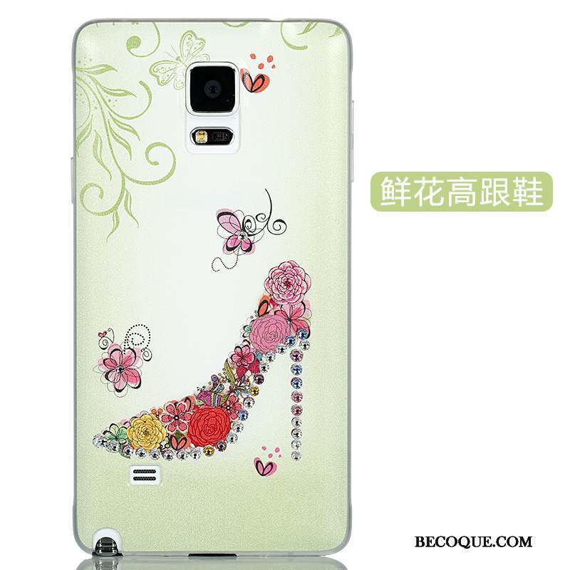 Samsung Galaxy Note 4 Coque Très Mince Strass Dessin Animé Bleu Délavé En Daim Étui