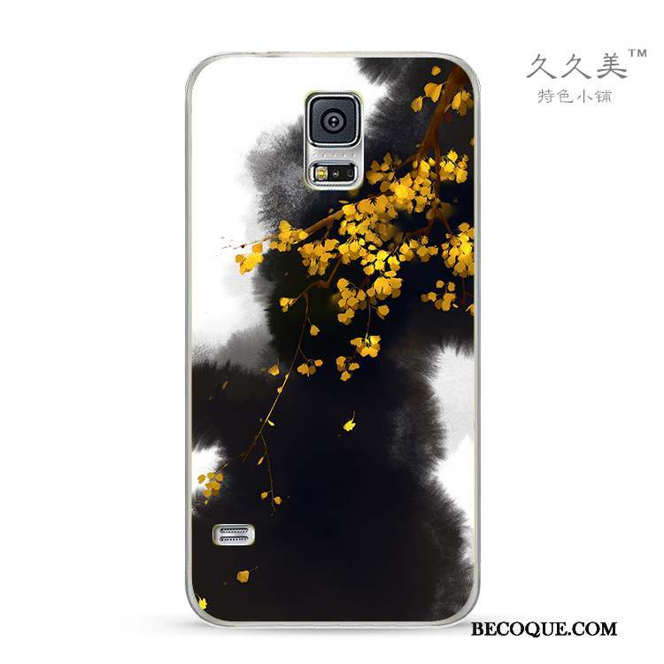 Samsung Galaxy Note 4 Coque Vert Encre Frais Style Chinois Fluide Doux Silicone