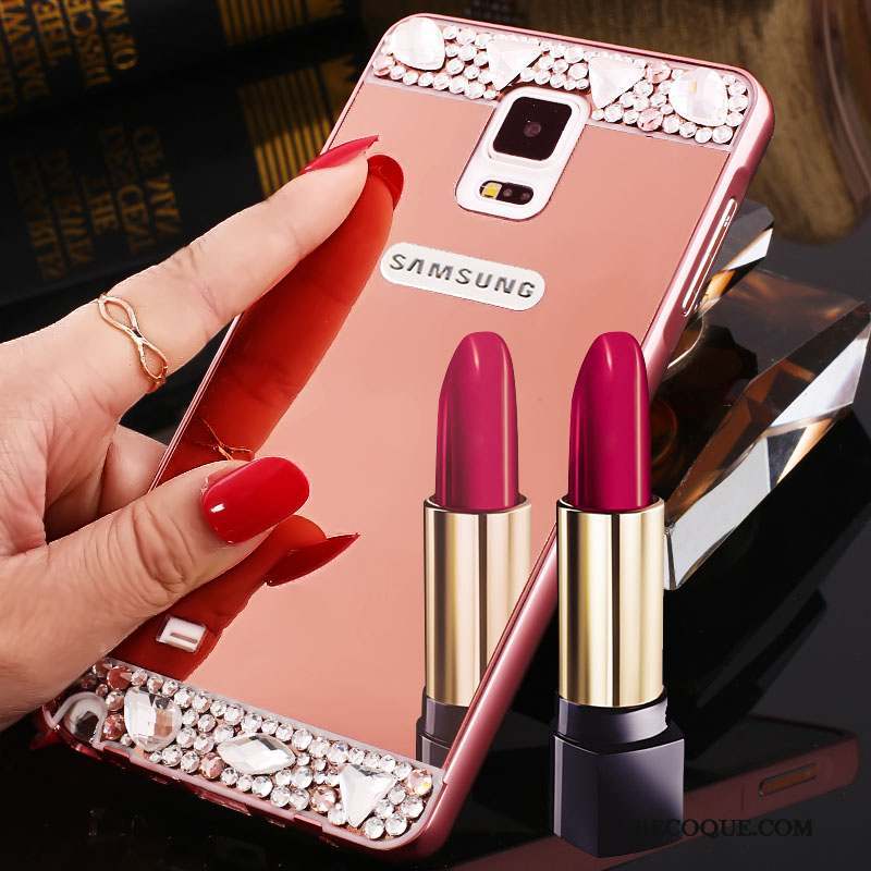 Samsung Galaxy Note 4 Coque Étui Métal Protection Nouveau Miroir Or