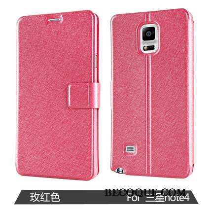 Samsung Galaxy Note 4 Coque Étui Ouvrir La Fenêtre Étui En Cuir Violet Protection Housse