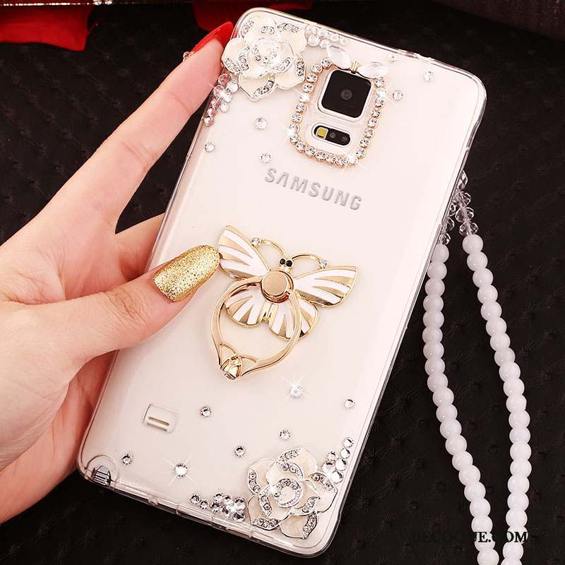 Samsung Galaxy Note 4 Fluide Doux Transparent Coque De Téléphone Silicone Or Anneau