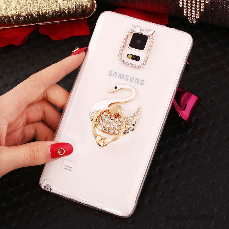 Samsung Galaxy Note 4 Nouveau Étui Silicone Coque Violet Anneau