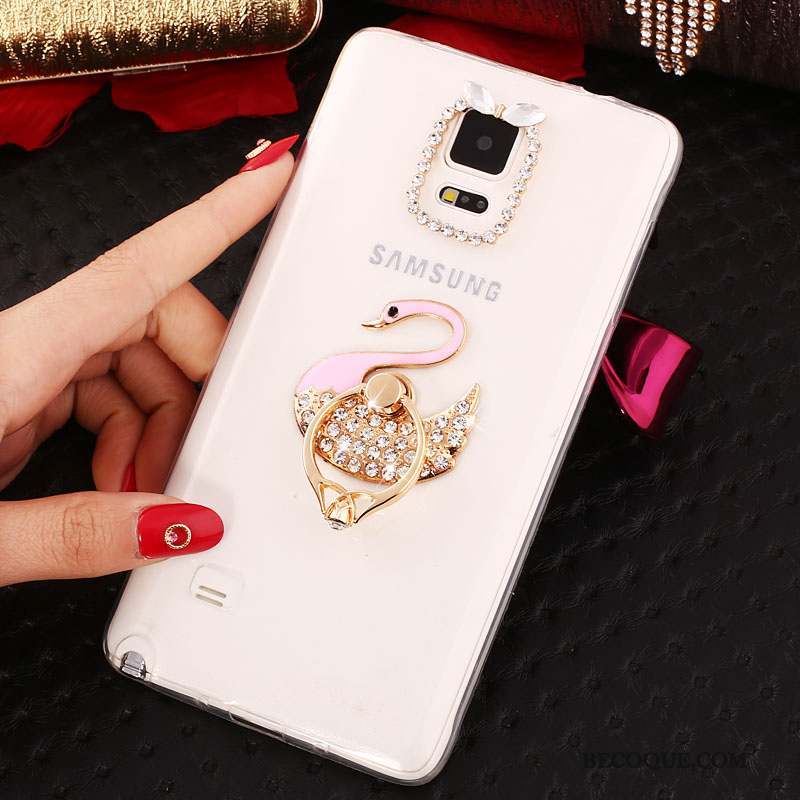 Samsung Galaxy Note 4 Nouveau Étui Silicone Coque Violet Anneau