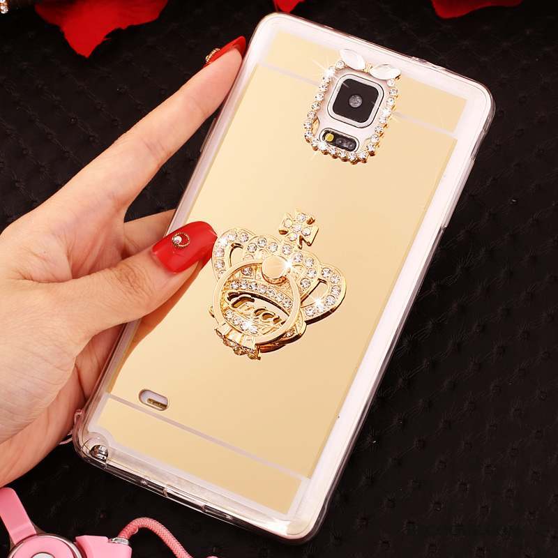 Samsung Galaxy Note 4 Ornements Suspendus Étui Coque Fluide Doux De Téléphone Or Rose