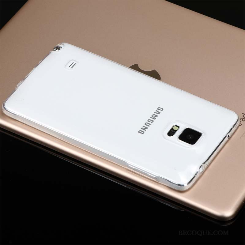Samsung Galaxy Note 4 Protection Coque Rose Légères Silicone Transparent