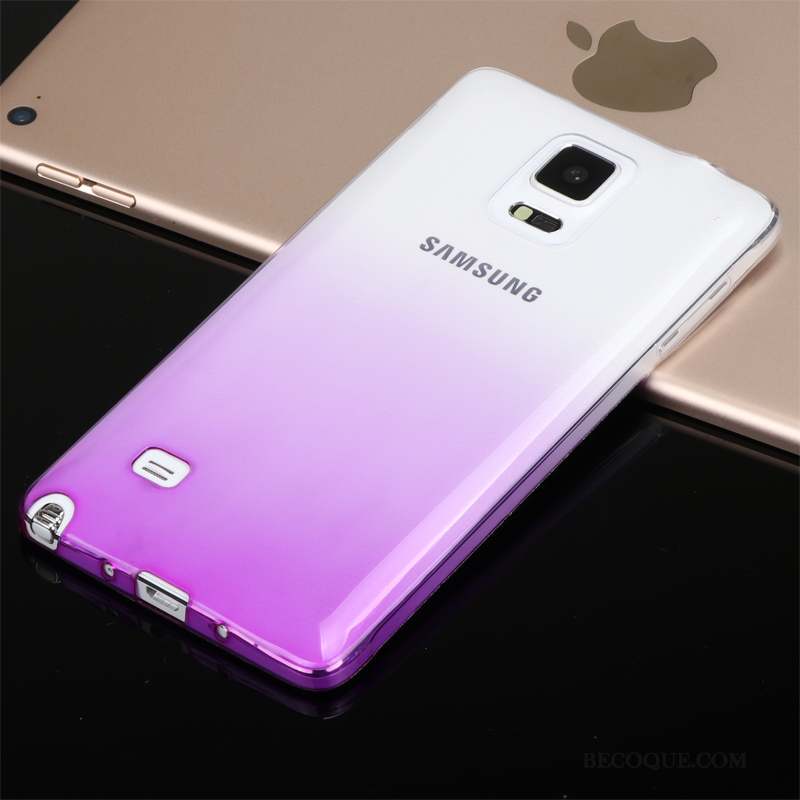 Samsung Galaxy Note 4 Protection Coque Rose Légères Silicone Transparent