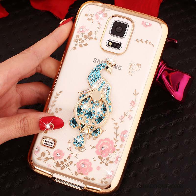 Samsung Galaxy Note 4 Téléphone Portable Coque Strass Bleu Protection Silicone