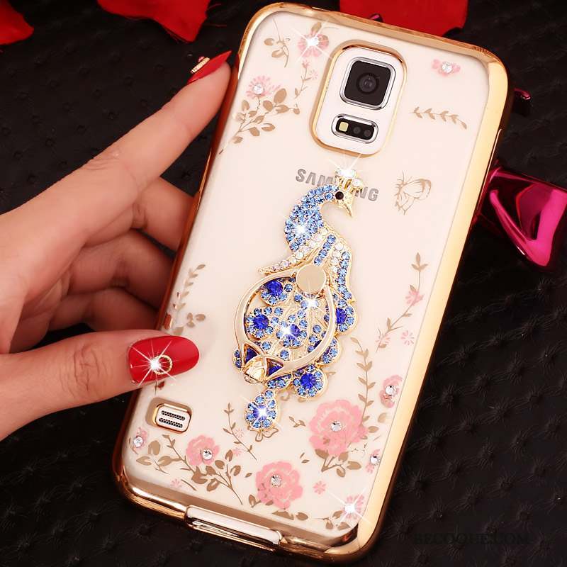 Samsung Galaxy Note 4 Téléphone Portable Coque Strass Bleu Protection Silicone