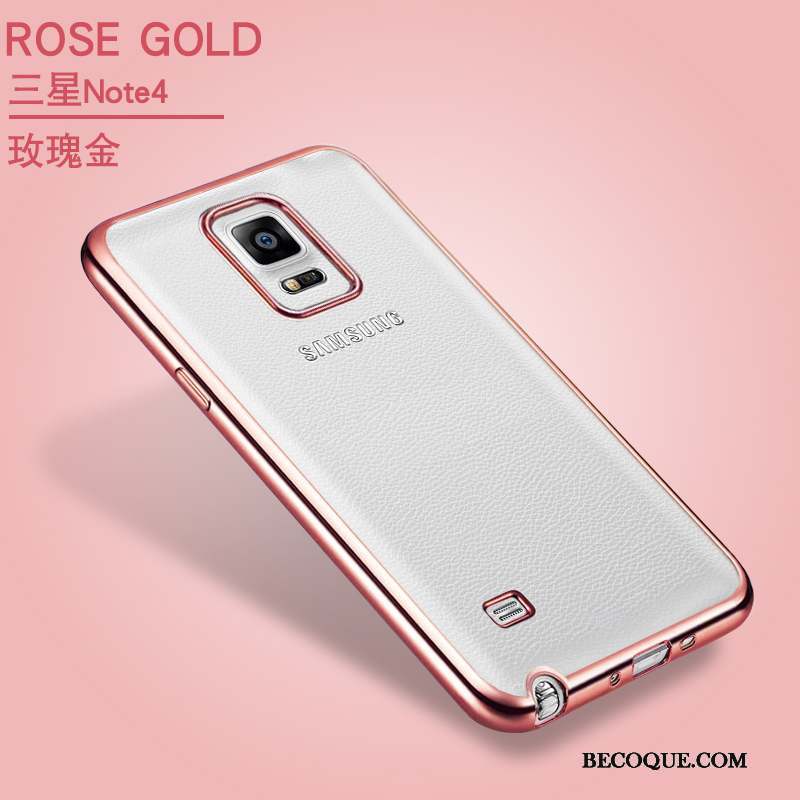 Samsung Galaxy Note 4 Étui Coque Rose Protection Silicone Incassable