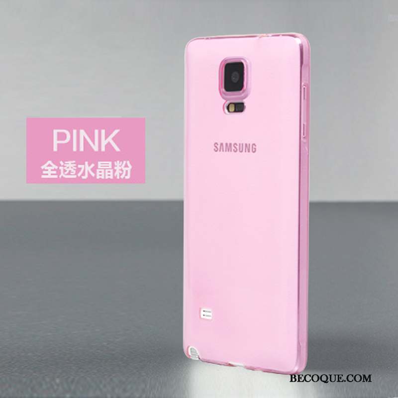 Samsung Galaxy Note 4 Étui Coque Rose Protection Silicone Incassable