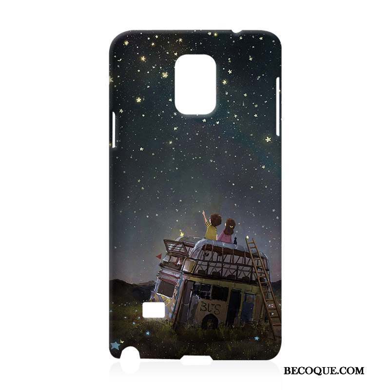 Samsung Galaxy Note 4 Étui Fleurs Noir Fluide Doux Protection Coque