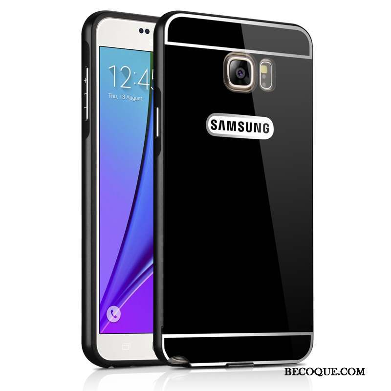 Samsung Galaxy Note 5 Coque Argent Border Téléphone Portable Étui Miroir Incassable