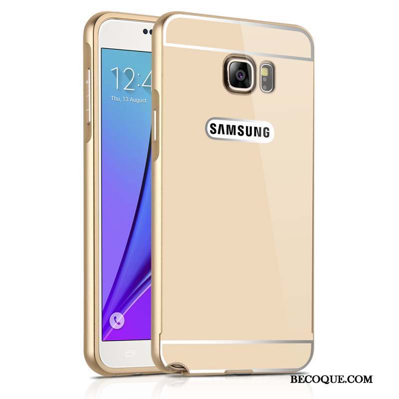 Samsung Galaxy Note 5 Coque Argent Border Téléphone Portable Étui Miroir Incassable