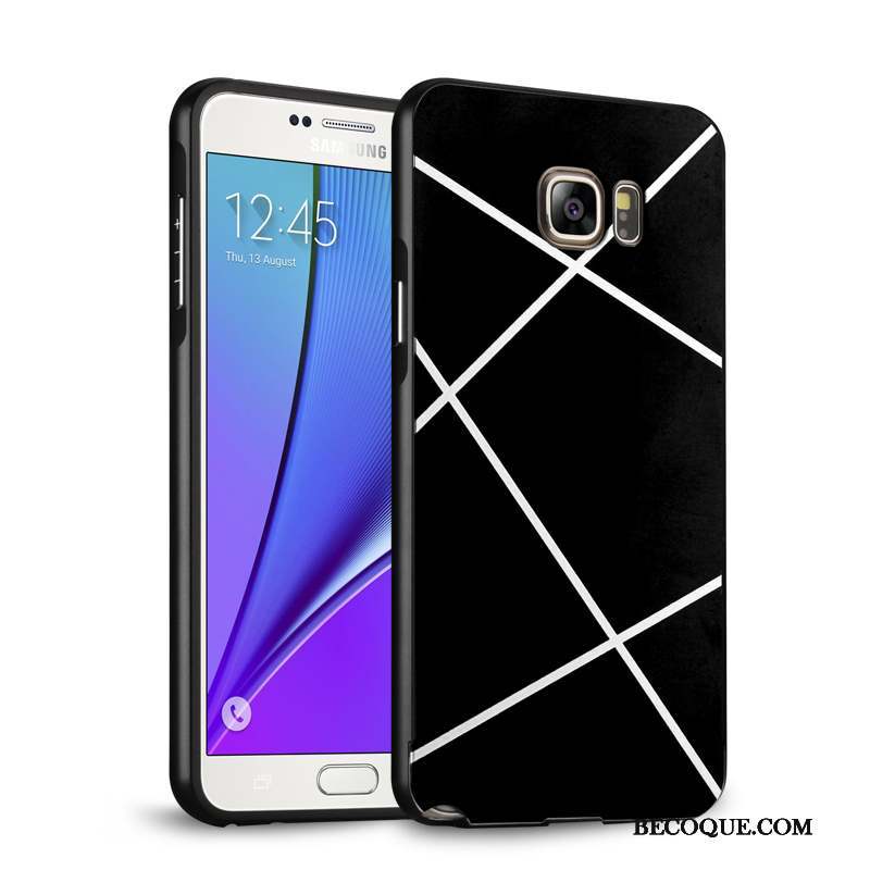 Samsung Galaxy Note 5 Coque Argent Border Téléphone Portable Étui Miroir Incassable