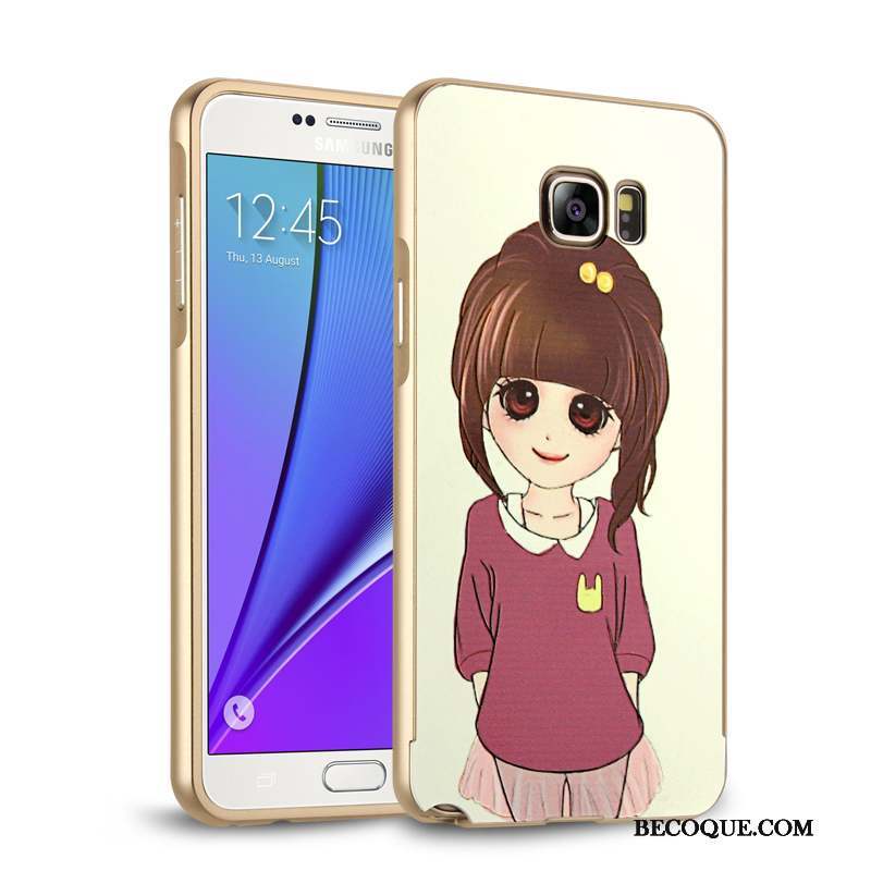 Samsung Galaxy Note 5 Coque Argent Border Téléphone Portable Étui Miroir Incassable