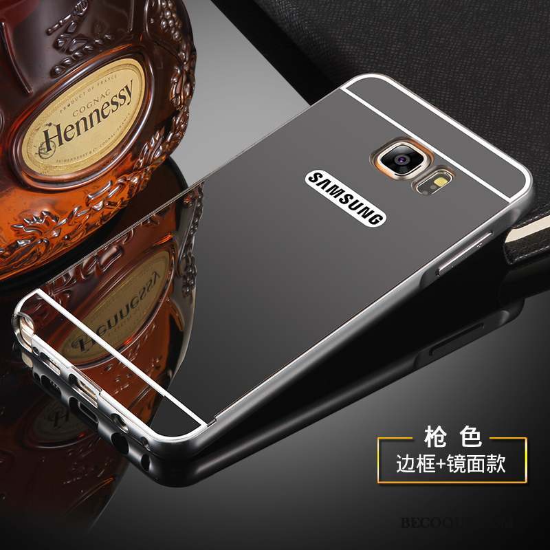 Samsung Galaxy Note 5 Coque Argent Border Téléphone Portable Étui Miroir Incassable