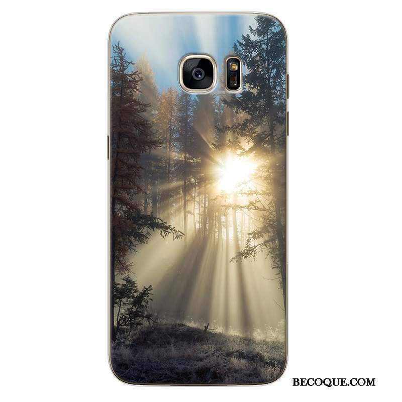 Samsung Galaxy Note 5 Coque Créatif Silicone Jaune Tout Compris Paysage Incassable