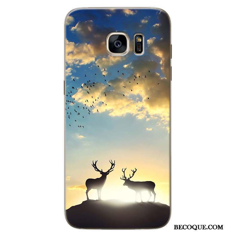 Samsung Galaxy Note 5 Coque Créatif Silicone Jaune Tout Compris Paysage Incassable