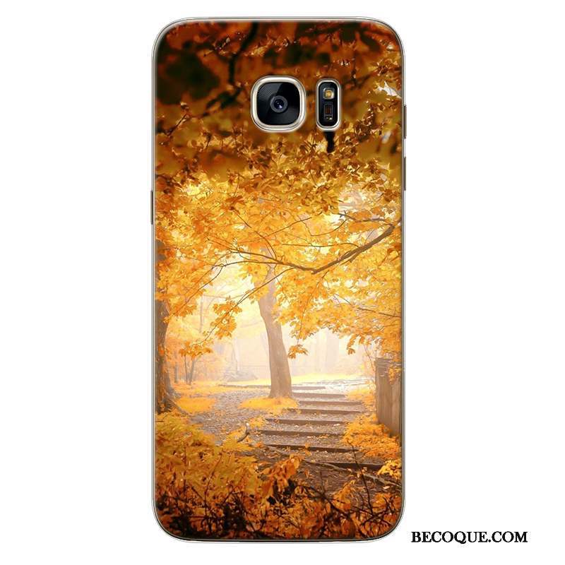 Samsung Galaxy Note 5 Coque Créatif Silicone Jaune Tout Compris Paysage Incassable