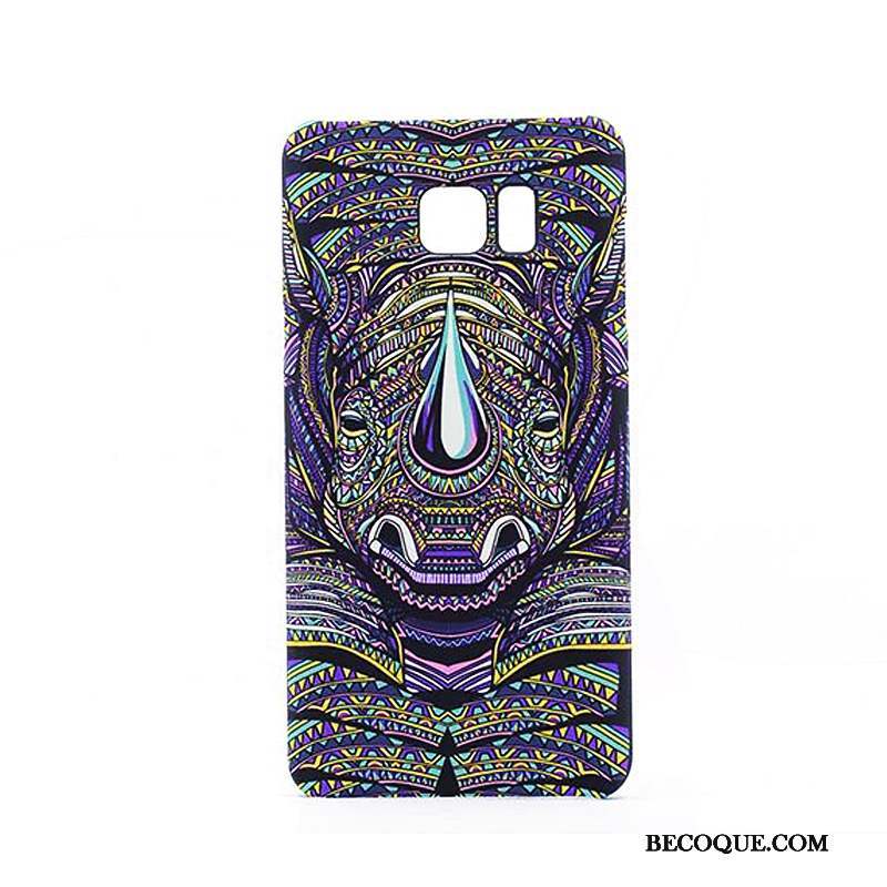 Samsung Galaxy Note 5 Coque De Téléphone Étui Violet Délavé En Daim Difficile Gaufrage