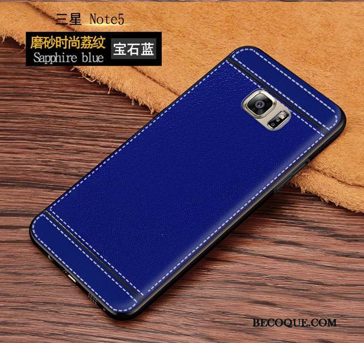 Samsung Galaxy Note 5 Coque Incassable Noir Protection Marron Délavé En Daim Tendance
