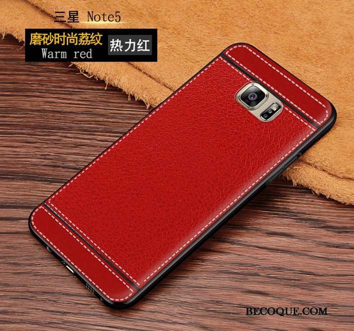 Samsung Galaxy Note 5 Coque Incassable Noir Protection Marron Délavé En Daim Tendance