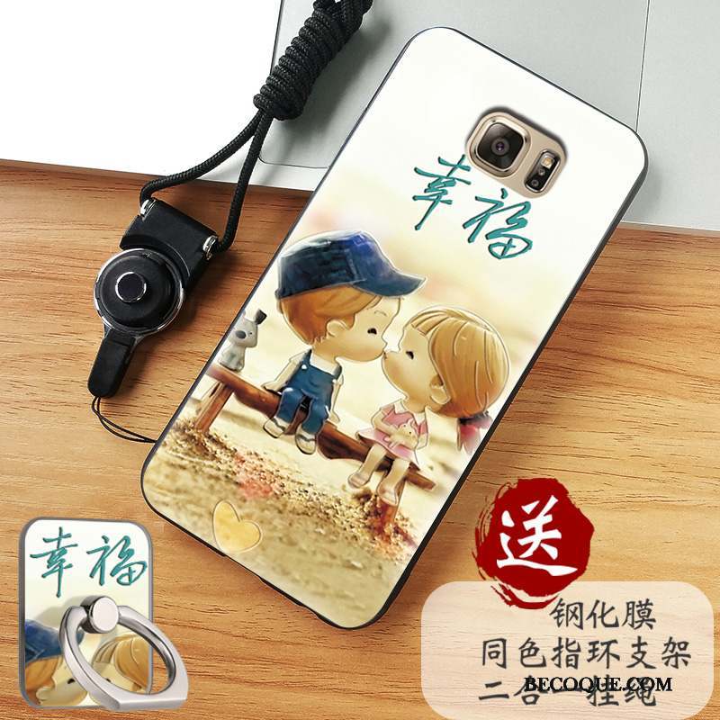 Samsung Galaxy Note 5 Coque Incassable Étui Fluide Doux Dessin Animé Délavé En Daim Silicone