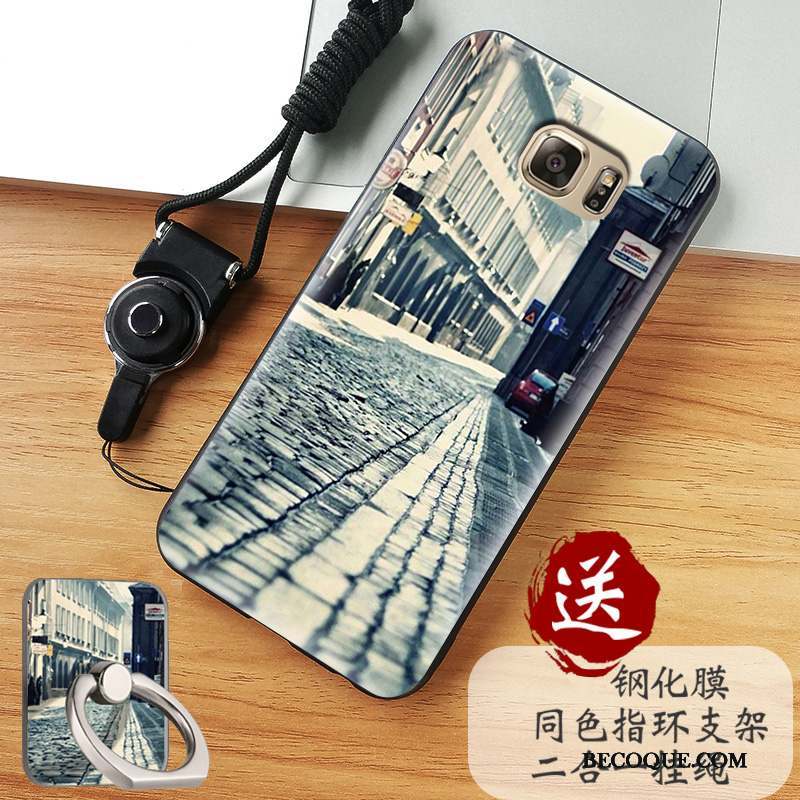 Samsung Galaxy Note 5 Coque Incassable Étui Fluide Doux Dessin Animé Délavé En Daim Silicone