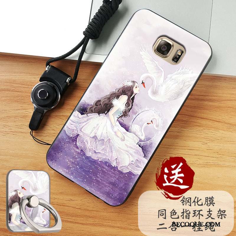 Samsung Galaxy Note 5 Coque Incassable Étui Fluide Doux Dessin Animé Délavé En Daim Silicone