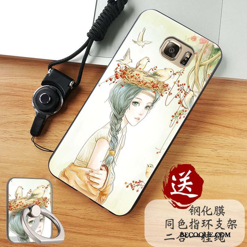 Samsung Galaxy Note 5 Coque Incassable Étui Fluide Doux Dessin Animé Délavé En Daim Silicone