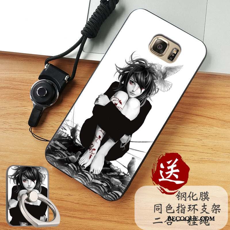 Samsung Galaxy Note 5 Coque Incassable Étui Fluide Doux Dessin Animé Délavé En Daim Silicone