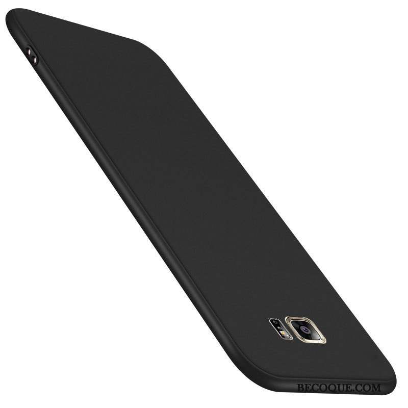 Samsung Galaxy Note 5 Coque Silicone Fluide Doux Délavé En Daim Noir Tout Compris