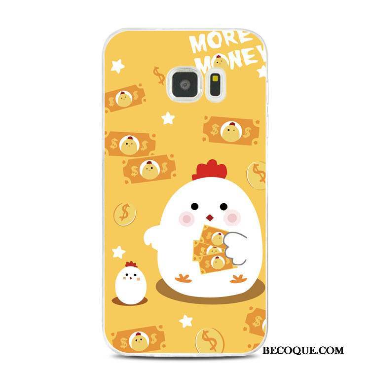 Samsung Galaxy Note 5 Fluide Doux Gaufrage Coque Poulet Support Jaune