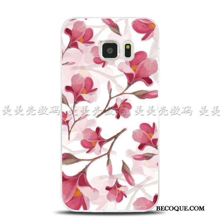 Samsung Galaxy Note 5 Gaufrage Fluide Doux Fleurs Coque De Téléphone Anneau