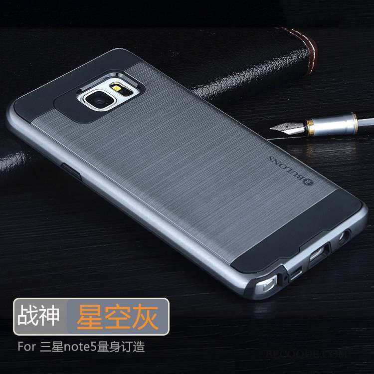 Samsung Galaxy Note 5 Incassable Étui Silicone Argent Tendance Coque De Téléphone