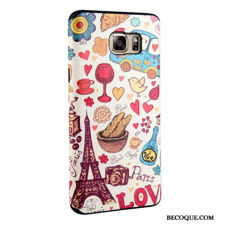 Samsung Galaxy Note 5 Multicolore Dessin Animé Coque De Téléphone Fluide Doux Fleurs Peinture