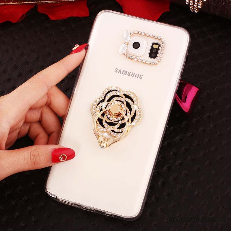 Samsung Galaxy Note 5 Protection Blanc Téléphone Portable Étui Coque Strass