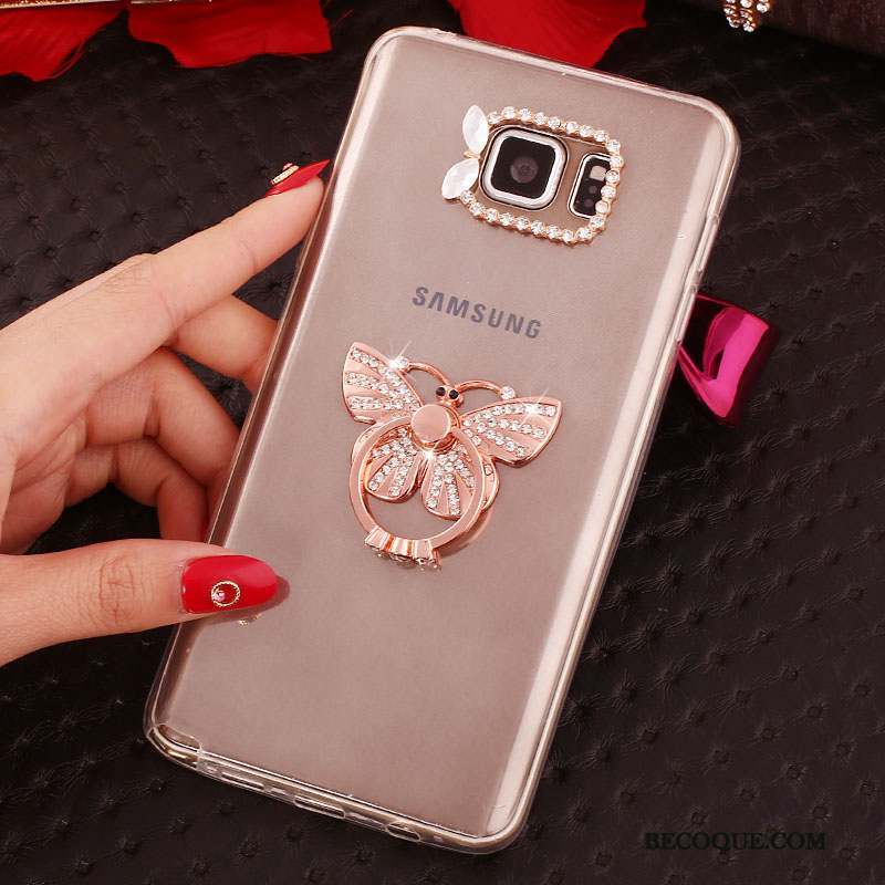 Samsung Galaxy Note 5 Protection Blanc Téléphone Portable Étui Coque Strass