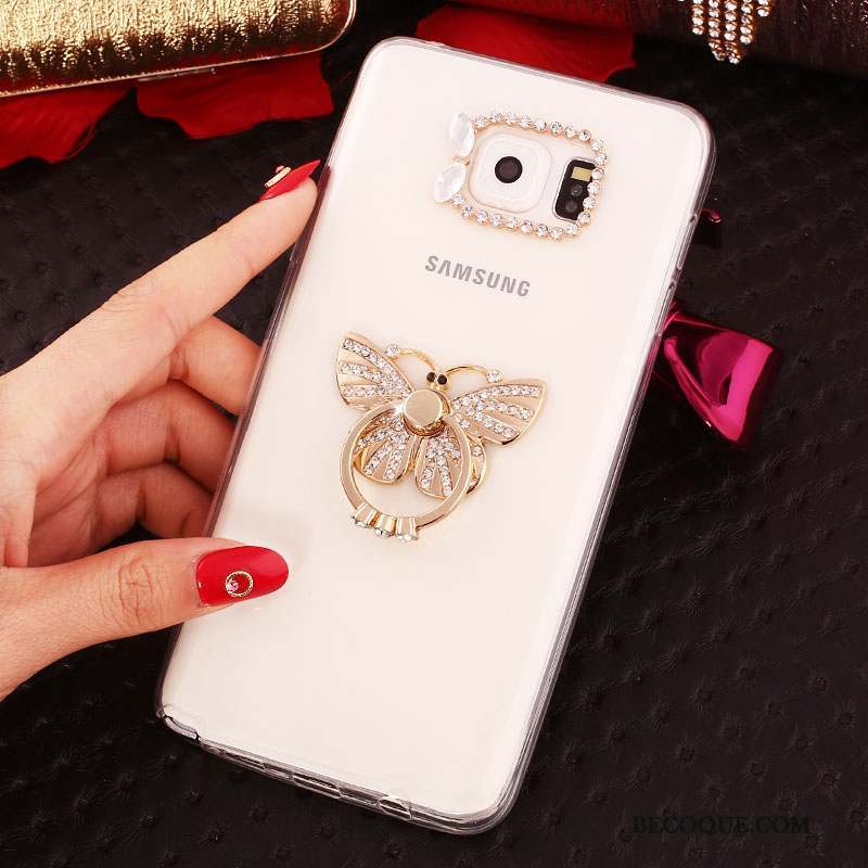 Samsung Galaxy Note 5 Protection Blanc Téléphone Portable Étui Coque Strass