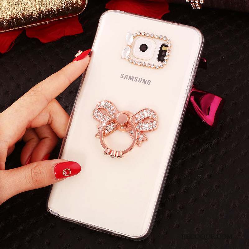 Samsung Galaxy Note 5 Protection Blanc Téléphone Portable Étui Coque Strass