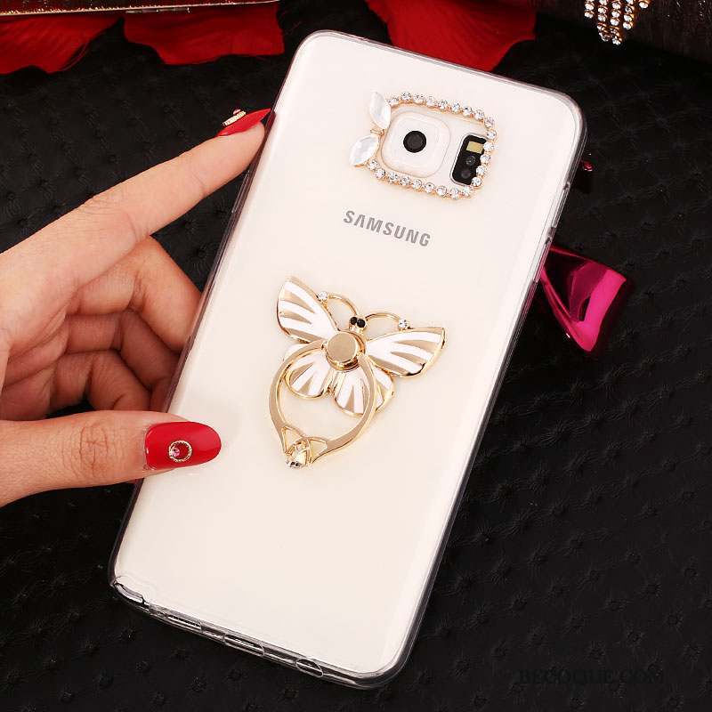 Samsung Galaxy Note 5 Protection Blanc Téléphone Portable Étui Coque Strass